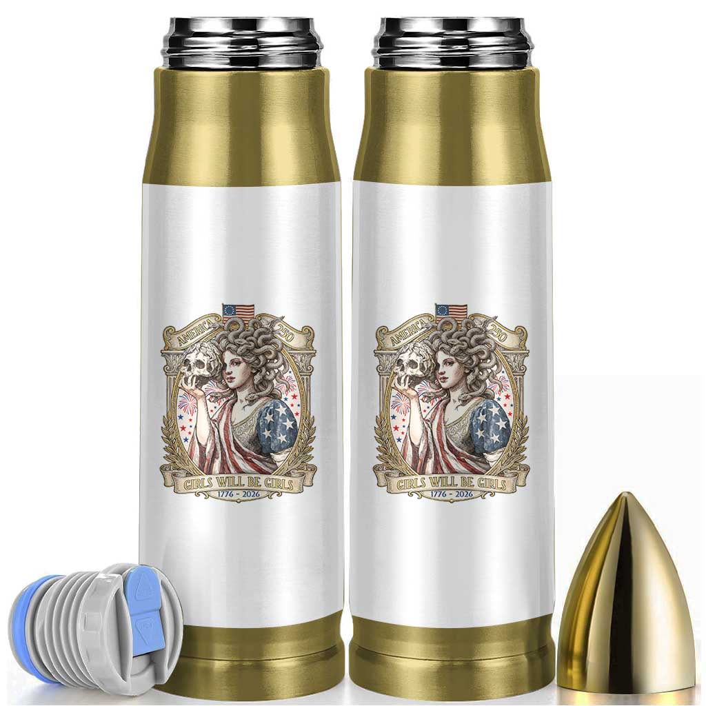 Feminist Medusa Girls Will Be Girls Bullet Tumbler USA 250 Anniversary Gift
