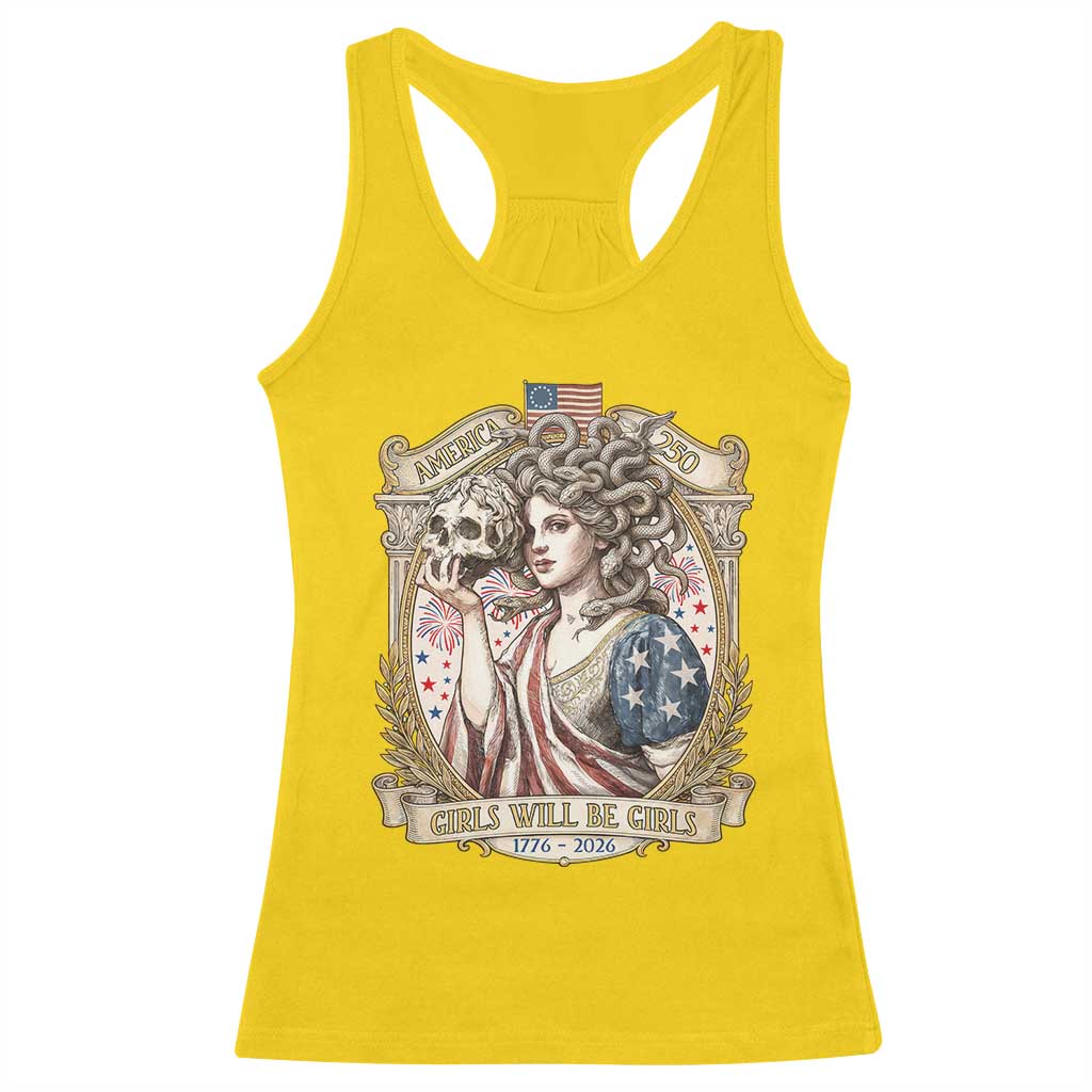 Feminist Medusa Girls Will Be Girls Racerback Tank Top USA 250 Anniversary Gift
