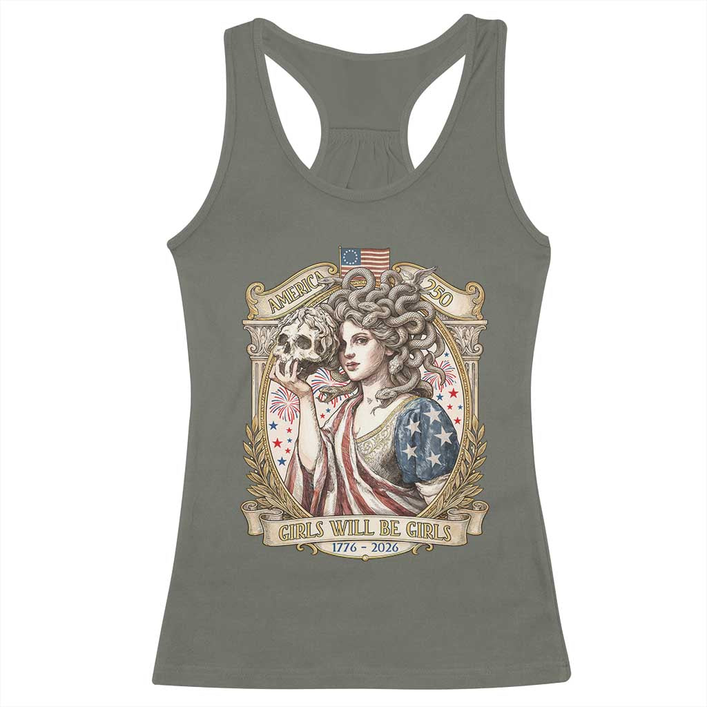 Feminist Medusa Girls Will Be Girls Racerback Tank Top USA 250 Anniversary Gift
