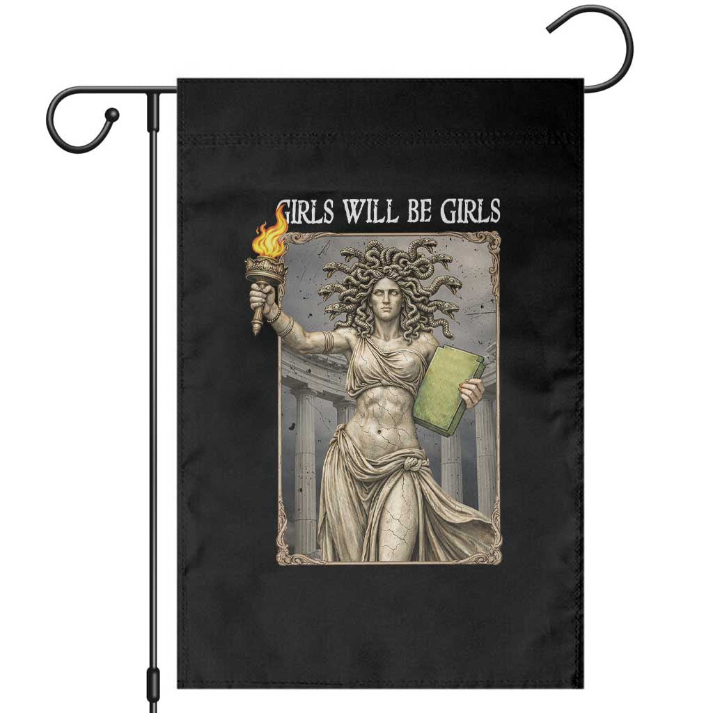 Funny Feminist Medusa Statue Of Liberty Garden Flag Girls Will Be Girls