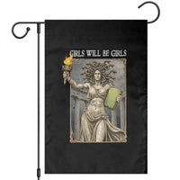 Funny Feminist Medusa Statue Of Liberty Garden Flag Girls Will Be Girls