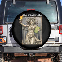 Funny Feminist Medusa Statue Of Liberty Spare Tire Cover Girls Will Be Girls
