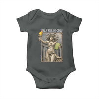 Funny Feminist Medusa Statue Of Liberty Baby Onesie Girls Will Be Girls