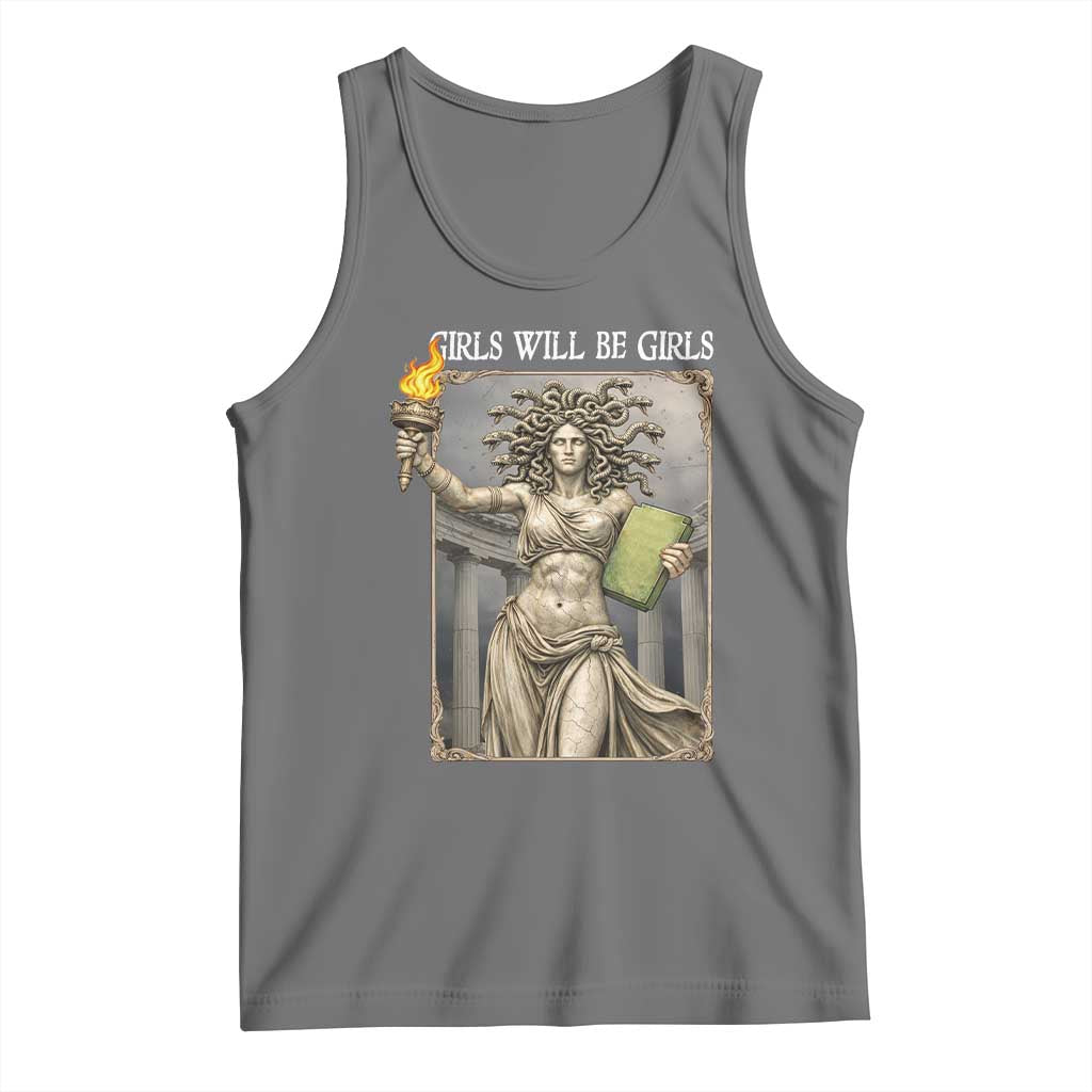 Funny Feminist Medusa Statue Of Liberty Tank Top Girls Will Be Girls