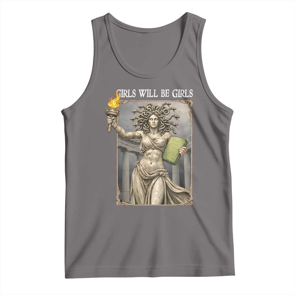 Funny Feminist Medusa Statue Of Liberty Tank Top Girls Will Be Girls