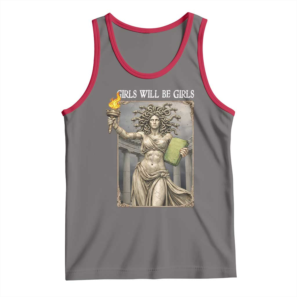 Funny Feminist Medusa Statue Of Liberty Tank Top Girls Will Be Girls