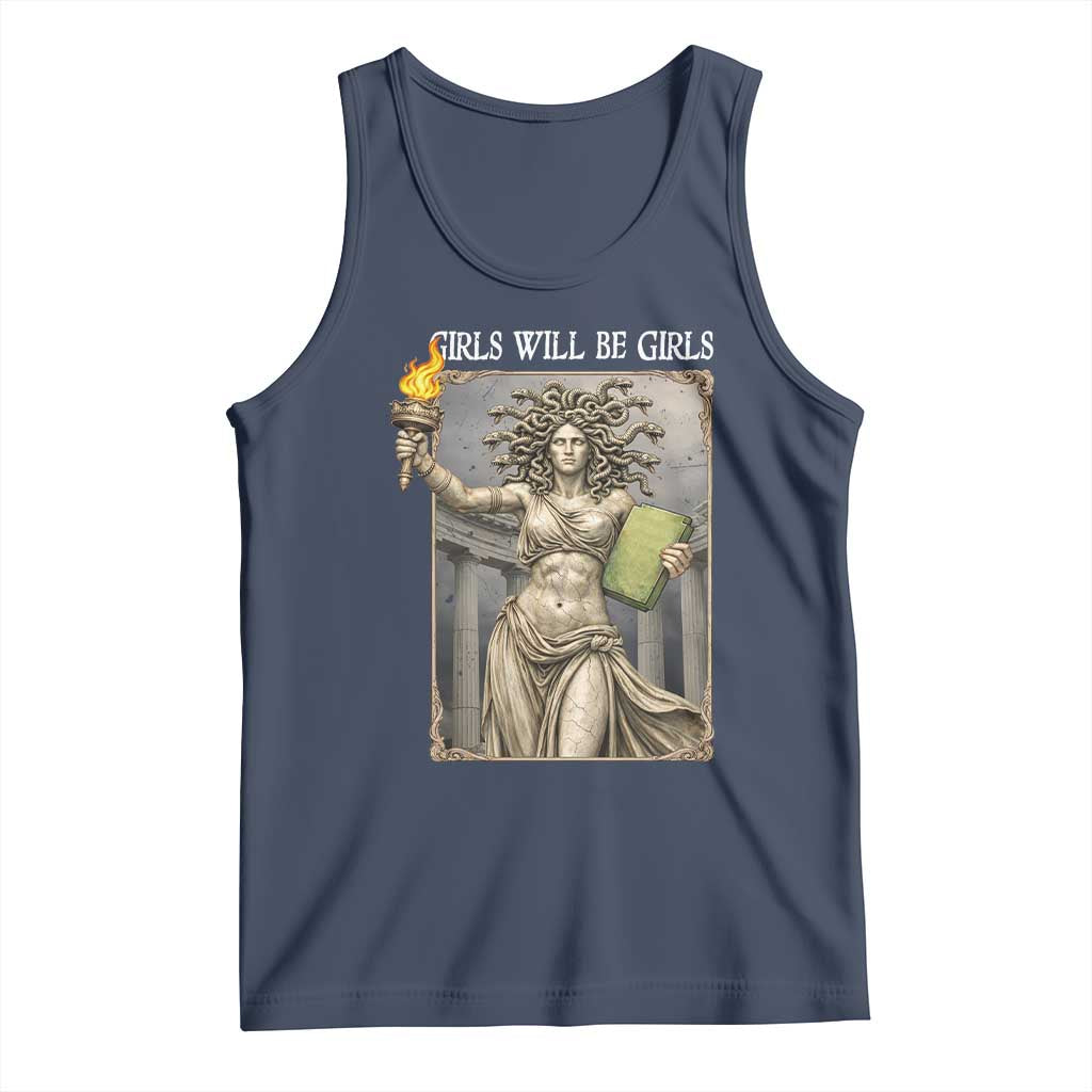 Funny Feminist Medusa Statue Of Liberty Tank Top Girls Will Be Girls