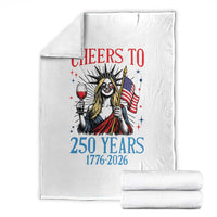 Funny Patriotic Statue Of Liberty Throw Blanket Cheers To 250 Years