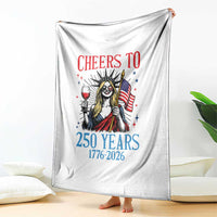 Funny Patriotic Statue Of Liberty Throw Blanket Cheers To 250 Years