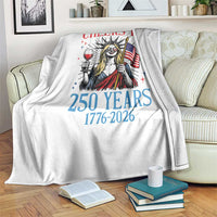 Funny Patriotic Statue Of Liberty Throw Blanket Cheers To 250 Years