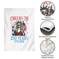 Funny Patriotic Statue Of Liberty Garden Flag Cheers To 250 Years