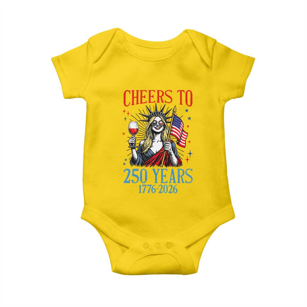 Funny Patriotic Statue Of Liberty Baby Onesie Cheers To 250 Years