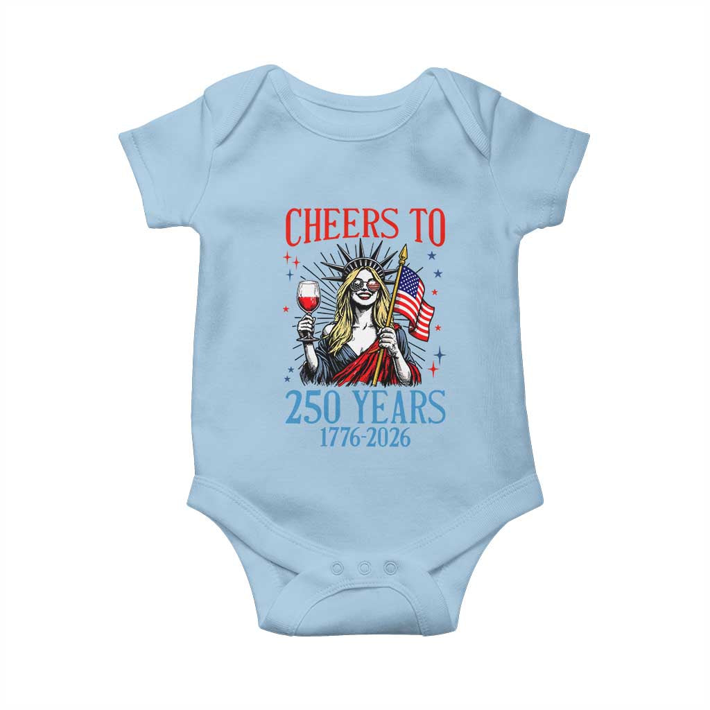 Funny Patriotic Statue Of Liberty Baby Onesie Cheers To 250 Years