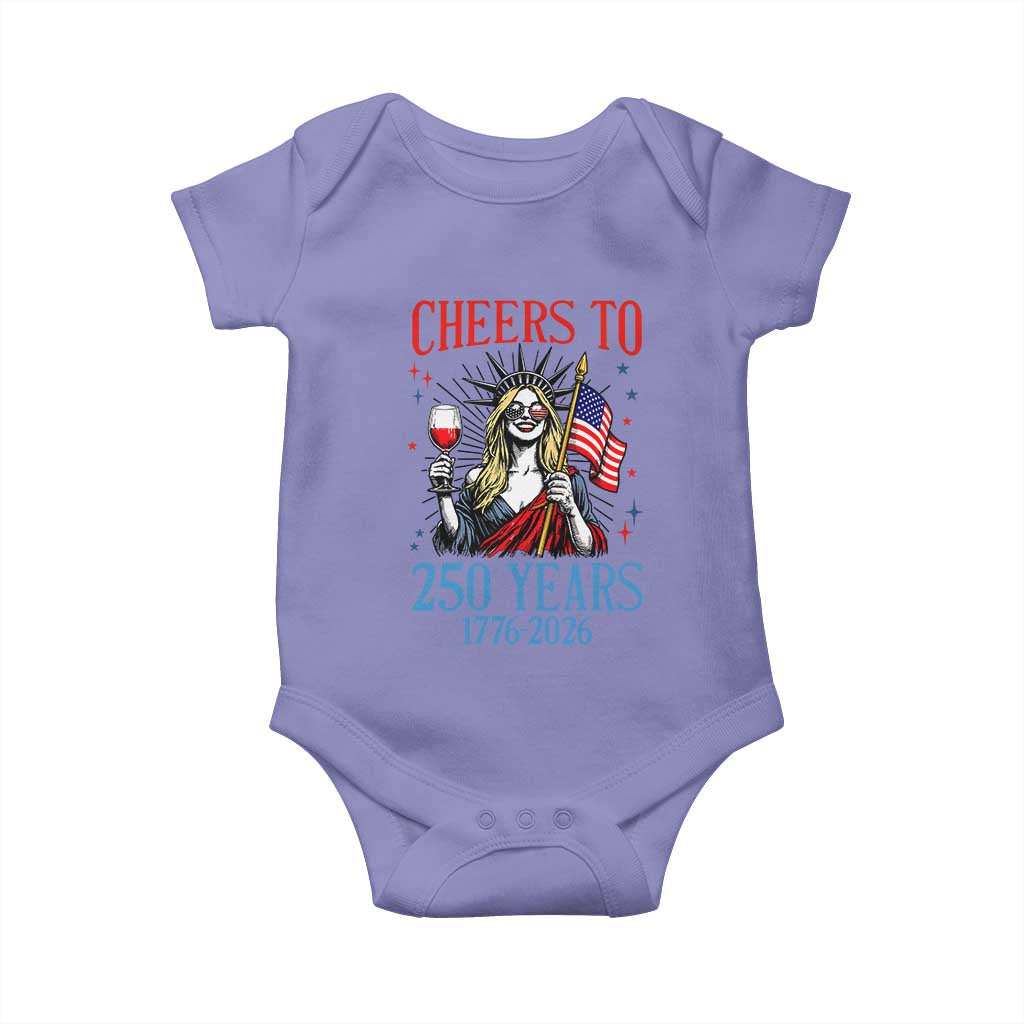 Funny Patriotic Statue Of Liberty Baby Onesie Cheers To 250 Years