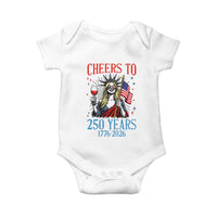 Funny Patriotic Statue Of Liberty Baby Onesie Cheers To 250 Years