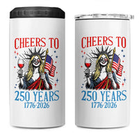 Funny Patriotic Statue Of Liberty 4 in 1 Can Cooler Tumbler Cheers To 250 Years