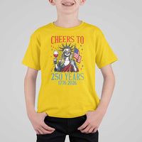 Funny Patriotic Statue Of Liberty T Shirt For Kid Cheers To 250 Years