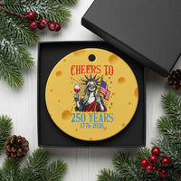 Funny Patriotic Statue Of Liberty Ceramic Ornament Cheers To 250 Years