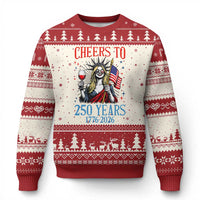 Funny Patriotic Statue Of Liberty Ugly Christmas Sweater Cheers To 250 Years
