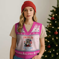 Funny Patriotic Statue Of Liberty V-Neck Knit Sweater Vest Cheers To 250 Years