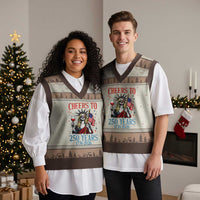 Funny Patriotic Statue Of Liberty V-Neck Knit Sweater Vest Cheers To 250 Years