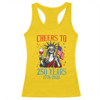 Funny Patriotic Statue Of Liberty Racerback Tank Top Cheers To 250 Years