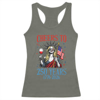 Funny Patriotic Statue Of Liberty Racerback Tank Top Cheers To 250 Years