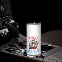Funny Patriotic Statue Of Liberty Skinny Tumbler Cheers To 250 Years