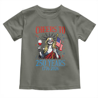 Funny Patriotic Statue Of Liberty Toddler T Shirt Cheers To 250 Years