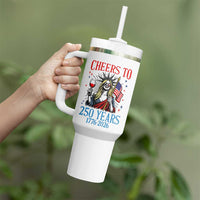 Funny Patriotic Statue Of Liberty Tumbler With Handle Cheers To 250 Years