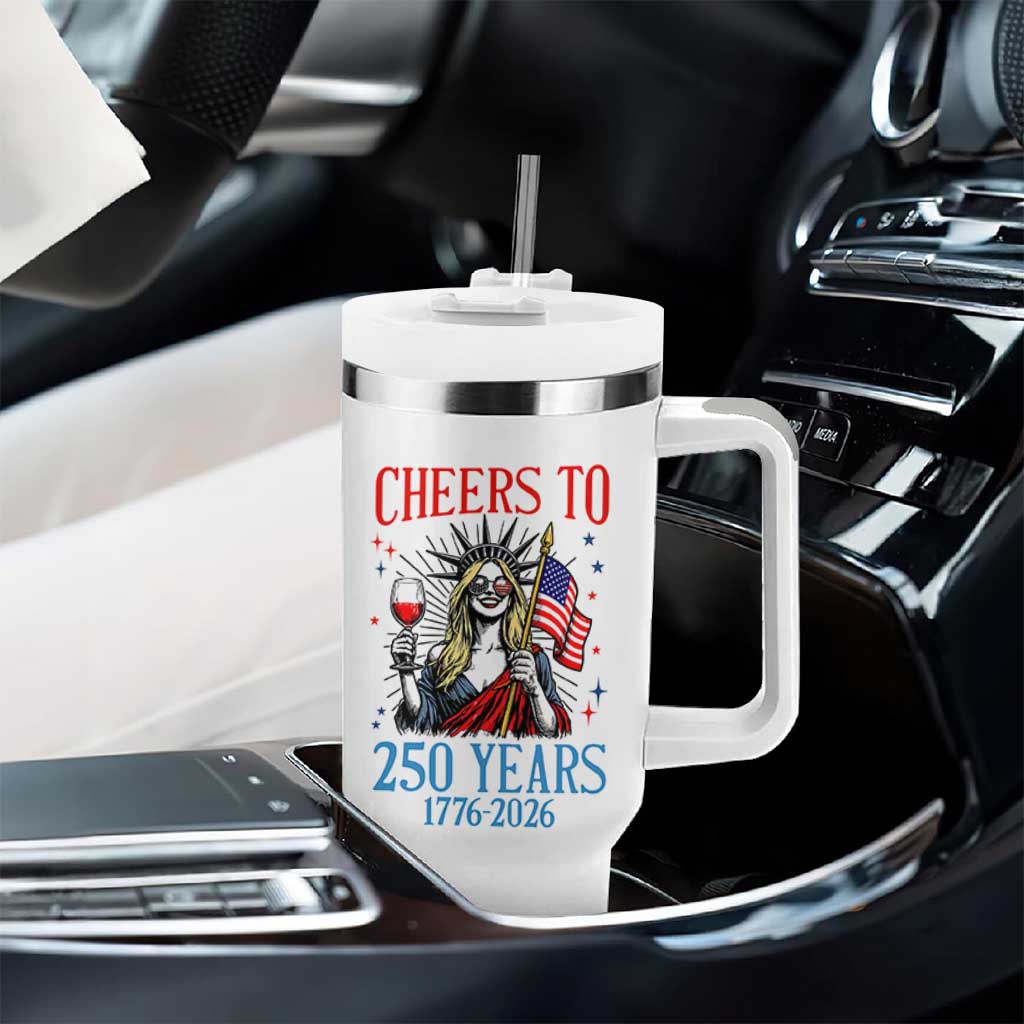 Funny Patriotic Statue Of Liberty Tumbler With Handle Cheers To 250 Years