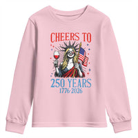 Funny Patriotic Statue Of Liberty Youth Sweatshirt Cheers To 250 Years