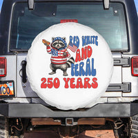 Funny Patriotic Raccoon Spare Tire Cover Red White And Feral 250 Years