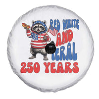 Funny Patriotic Raccoon Spare Tire Cover Red White And Feral 250 Years