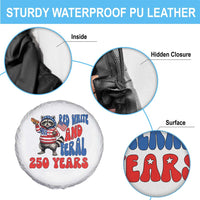 Funny Patriotic Raccoon Spare Tire Cover Red White And Feral 250 Years