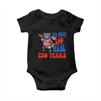 Funny Patriotic Raccoon Baby Onesie Red White And Feral 250 Years