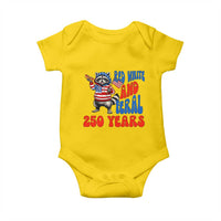 Funny Patriotic Raccoon Baby Onesie Red White And Feral 250 Years