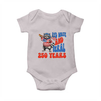 Funny Patriotic Raccoon Baby Onesie Red White And Feral 250 Years