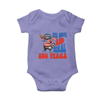 Funny Patriotic Raccoon Baby Onesie Red White And Feral 250 Years