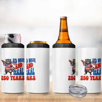 Funny Patriotic Raccoon 4 in 1 Can Cooler Tumbler Red White And Feral 250 Years
