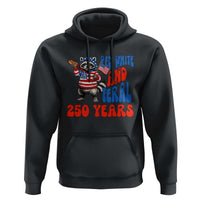 Funny Patriotic Raccoon Hoodie Red White And Feral 250 Years