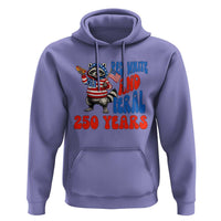 Funny Patriotic Raccoon Hoodie Red White And Feral 250 Years