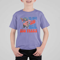 Funny Patriotic Raccoon T Shirt For Kid Red White And Feral 250 Years