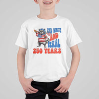 Funny Patriotic Raccoon T Shirt For Kid Red White And Feral 250 Years
