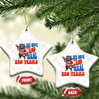 Funny Patriotic Raccoon Ceramic Ornament Red White And Feral 250 Years