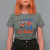 Funny Patriotic Raccoon T Shirt For Women Red White And Feral 250 Years