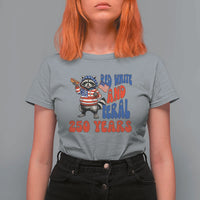 Funny Patriotic Raccoon T Shirt For Women Red White And Feral 250 Years