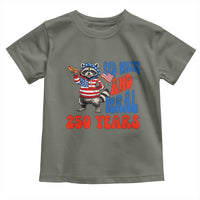 Funny Patriotic Raccoon Toddler T Shirt Red White And Feral 250 Years
