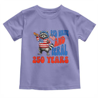 Funny Patriotic Raccoon Toddler T Shirt Red White And Feral 250 Years