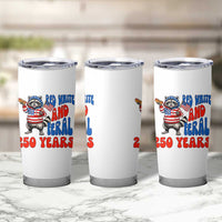 Funny Patriotic Raccoon Tumbler Cup Red White And Feral 250 Years
